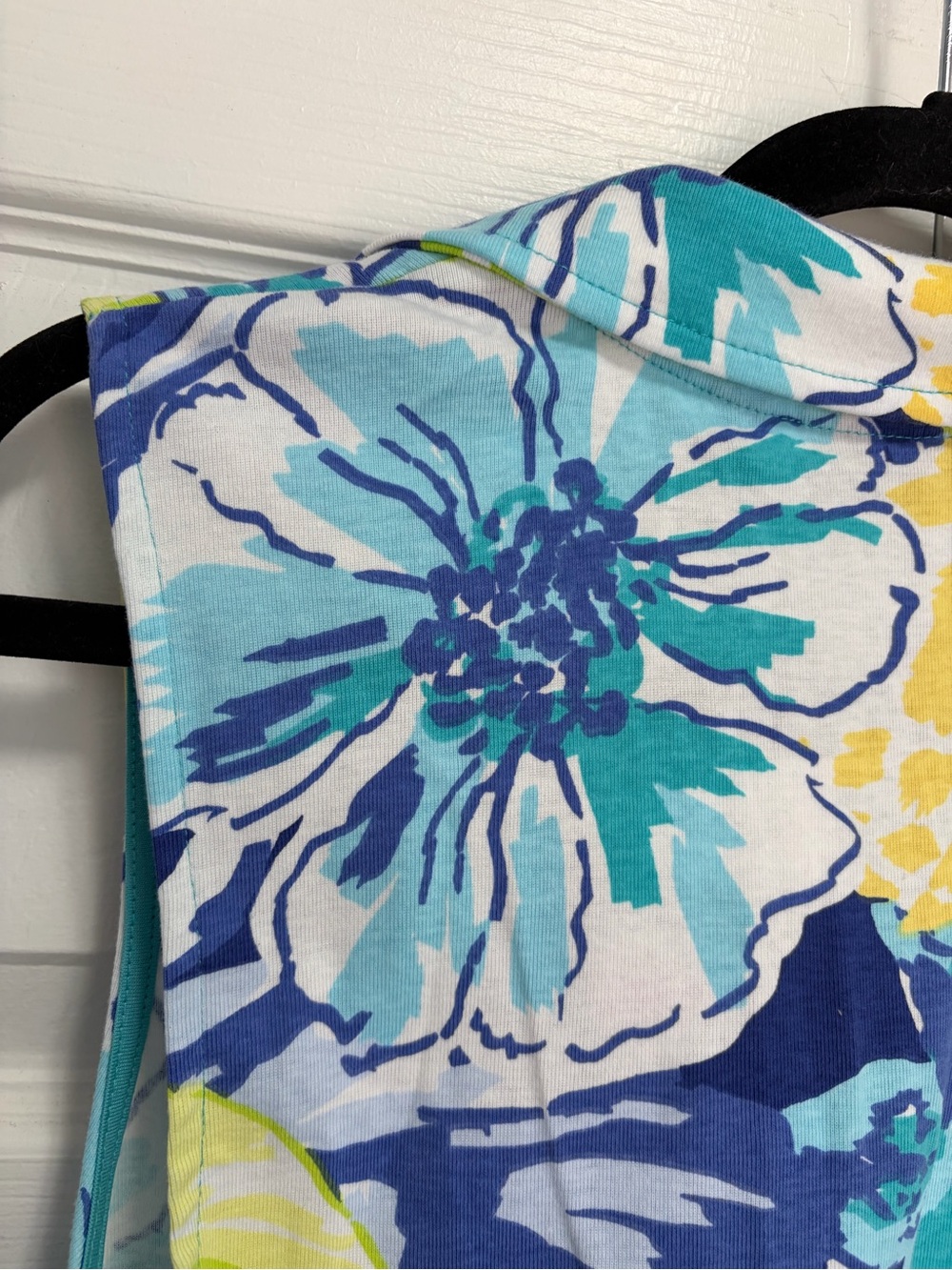Rafaella Sleeveless Zip Polo in Teal, Blue & Yellow Floral NWT SMALL - Picture 8 of 10